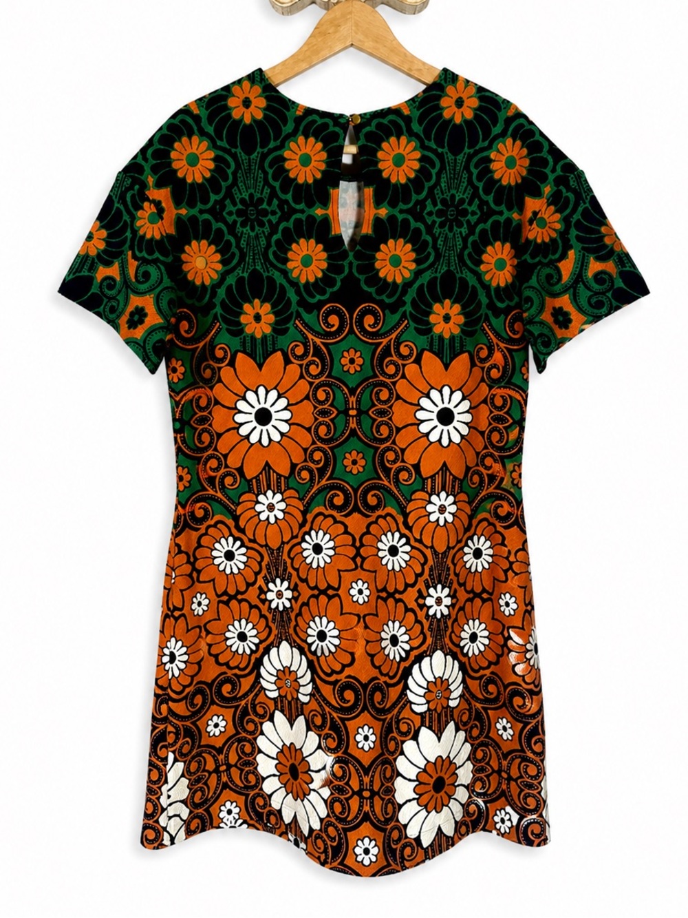 Anthropologie Maeve Floral Mod Mini Dress Medium Retro Boho 60s 70s EUC - Picture 4 of 13